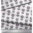 thumbnail image 2 of Soimoi Moss Georgette Fabric Leaves & Floral Block Print Fabric by Yard 42 Inch Wide, 2 of 3
