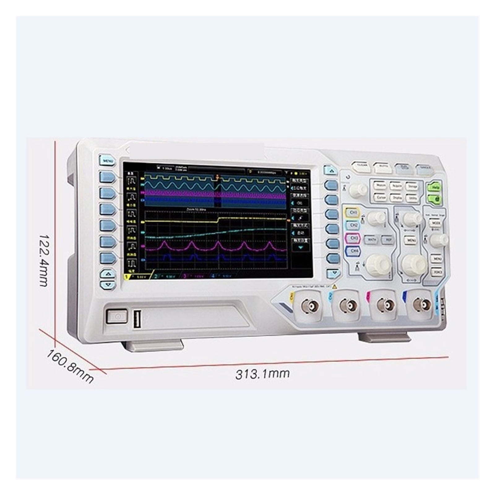 7" Screen Digital Oscilloscope 50MHz 4 Analog Channels Sampling Rate 1GSa/s 24Mpts Memory Depth Waveform Storage Playback ,Professional Designed