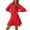 Red, variant on Kilaqueen Sweater Dresses for Women Crew Neck Long Lantern Sleeve Elegant Knit Sweater Dresses Solid Color 2025 Fall A-Line Dresses