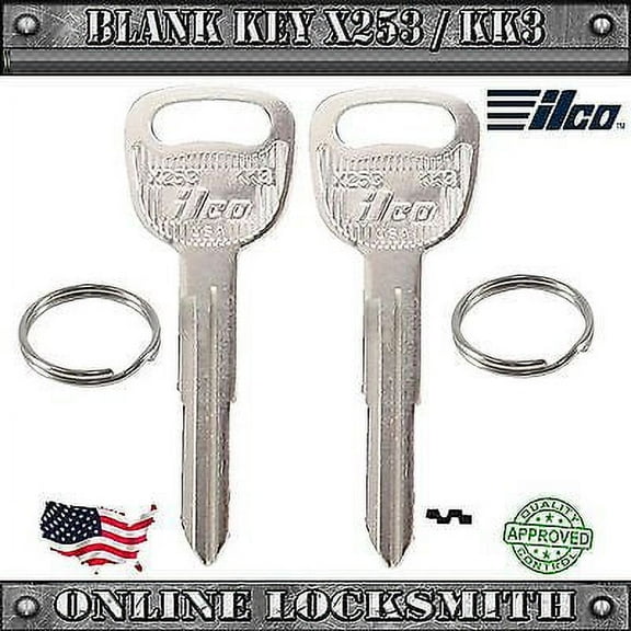 2 New Ilco Keys For Kia Rio / Kia Sedona / Kia Sephia - Blank KK3 / X253