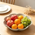 thumbnail image 2 of Flower Shaped Plastic Serving Bowl - Perfect for Fruits, Snacks, and Desserts - Elegant Design for Home, Office & Parties - Easy to Clean, Durable Snack Tray, Great Gift Idea Beige, 2 of 6
