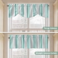 thumbnail image 5 of Aqua Grey Stripe Tie Up Valance Curtains for Windows, Kitchen Curtains Window Treatments, Farmhouse Minimalist Striped Short Window Shades Valances for Bedroom Bathroom Cafe 42"x12", 5 of 8