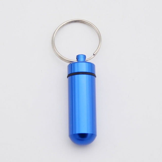 1 pastillero de aluminio colorido para bebé, estuche para medicamentos, portabotellas, llavero, pastillero para exteriores, pastillero portátil