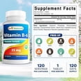 thumbnail image 2 of Best Naturals No Lactose, Vitamin B6, 25mg, 120 Tablet Count, 2 of 8