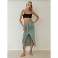 thumbnail image 2 of High Waist Bodycon Drapped Maxi Skirt, 2 of 7