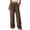 Coffee women wide leg trousers with pockets a1, variant on Cagogo Women's Wide Leg Elastic Waist Flowy Trousers with Pockets Casual Loose Long Pants for Summer Beach Party Travel Lounge Palazzo Pants, Dark Gray S