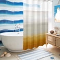 thumbnail image 5 of No Hook Shower Curtain, Burnt Orange Beige Ombre Shower Curtains for Bathroom with See Through Top Window, Modern Abstract Art Texture Waterproof & Washable Bath Curtain Small Stall 36"x78", 5 of 9