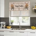 thumbnail image 4 of 2 Pack Valances for Window, Brown Easter Short Curtains for Kitchen Bedroom Living Room, Spring Watercolor Bunny Plaid Checkered Rod Pocket Small Window Treatment Valance Drapes 42 x 18 Inch, 4 of 8