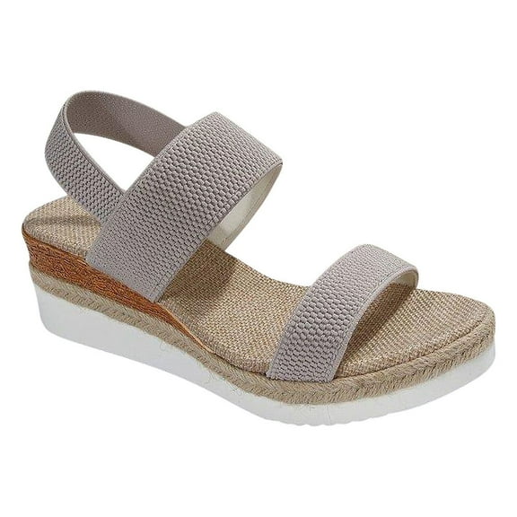 AnuYalue Platform Wedges Sandals for Women, Ankle Strap Open Toe Wedge Espadrilles Sandals, Ankle-Strap Comfortable Casual Summer Wedges Shoes Espadrilles Heel Shoes