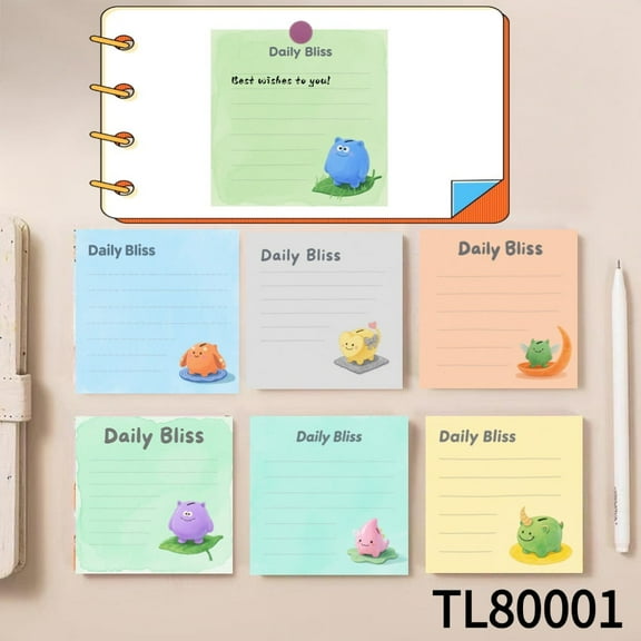Adorable Monster-themed Sticky Notes-Perfect for Reminder (3.54×3.54 Inches)  Designed for Quickly Jotting Down Reminders, Marking Key Points, and Leaving Temporary Messages.Perfect for Office Use