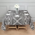 thumbnail image 3 of White Geometric Diamond Striped Pattern Square Tablecloth,Waterproof Square Table Cover,Wipeable Spillproof Washable Table Cover for Home Kitchen Party Decor 42"X42"(107x107cm), 3 of 6