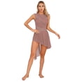 thumbnail image 1 of CHICTRY Costume de Danse Lyrique pour Femmes, Robe de Danse Moderne Contemporaine avec Strass, Rose Poussiéreux, 1 of 6