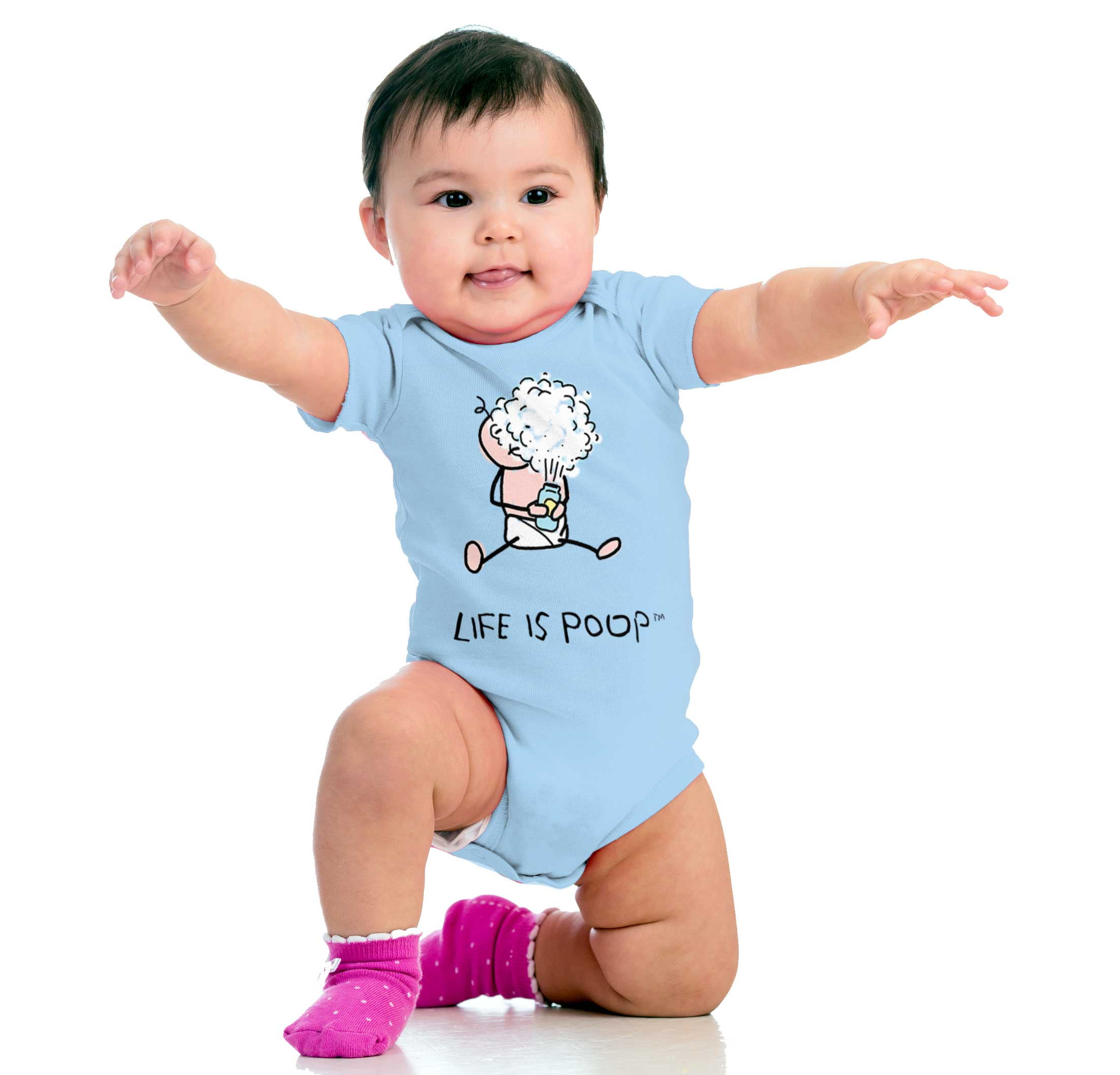 Life is Poop Ice Cream Cute Shower Gifts Newborn Baby Boy Girl Infant Romper 