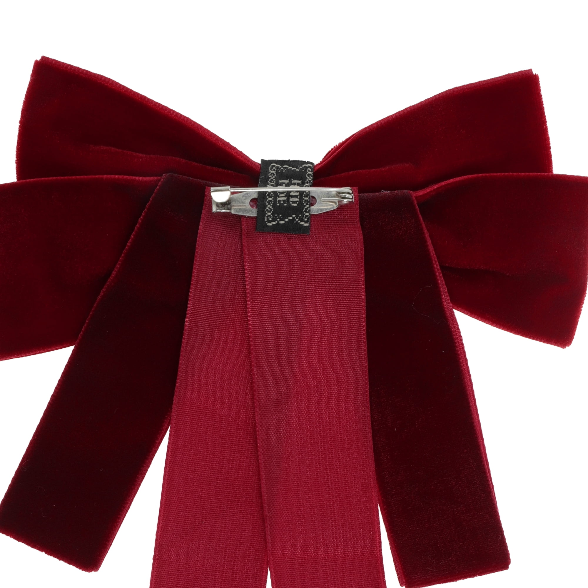Unique Bargains Bowknot Ribbon Bow Brooch Neck Tie Light Red