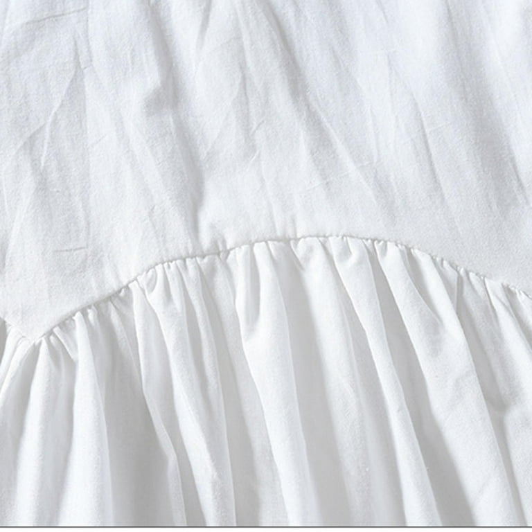 Riecok Girls Dress Sleeveless Pure Cotton (2-14 Years) White Tie-Dye  Possible Vest Dress Asymmetrical Hem Big Sundress for Toddler Little Big  Kids Round Neck Summer White 10 Years - Walmart.com