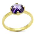 thumbnail image 1 of Alamode LO4076-9 Bague en Laiton Doré pour Femmes avec CZ de Qualité AAA en Améthyste - Taille 9, 1 of 1