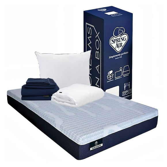 Colchón Queen Size Therapy + Almohada One + Protector Cloud + Sábanas Softy