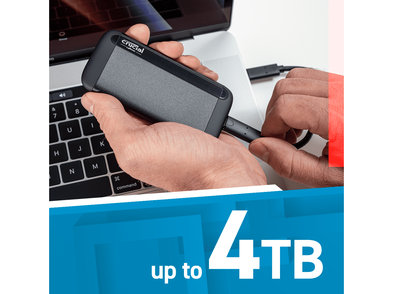 Crucial X8 1TB Portable SSD - Up to 1050 MB/s - USB 3.2 - External