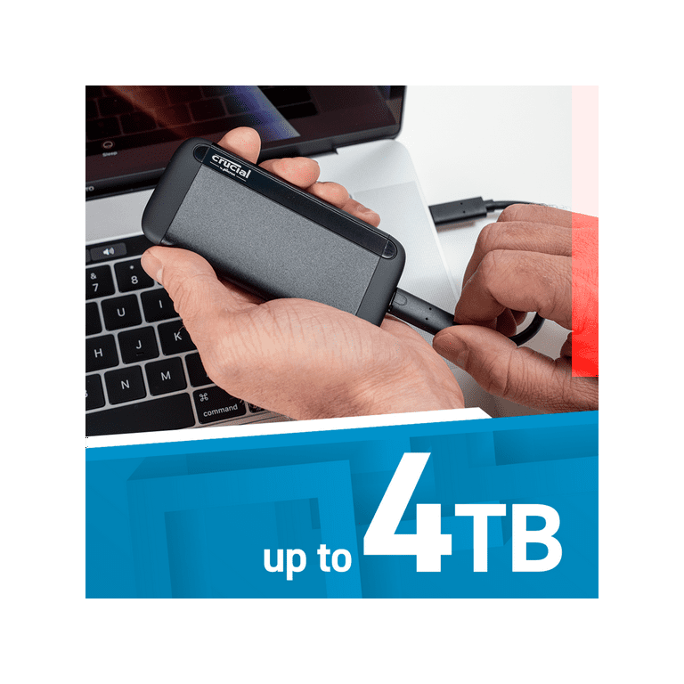 vækstdvale kubiske Risikabel Crucial X8 1TB Portable SSD - Up to 1050 MB/s - USB 3.2 - External Solid  State Drive, USB-C, USB-A - CT1000X8SSD9 - Walmart.com
