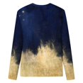 thumbnail image 4 of Women Summer Tops Women Printed Shirt 3/ 4 Sleeve Tunic Tops Crewneck Blouse Tshirt Sports under Shirt Long Sleeve Long Dress Blouse Work Oversized Thin Dark Blue L, 4 of 5