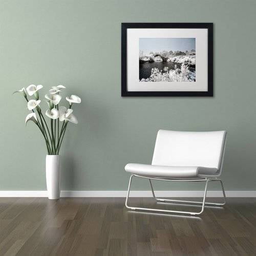 Trademark Fine Art "White Bridge" Canvas Art by Philippe Hugonnard, White Matte, Black Frame