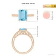 thumbnail image 6 of ANGARA Natural 3 ct Aquamarine Solitaire Engagement Ring with Milgrain in 14K Rose Gold for Women (Size-10x8mm) | March Birthstone, Anniversary, Jewelry Gift for Women | Natural Aquamarine Ring, 6 of 10