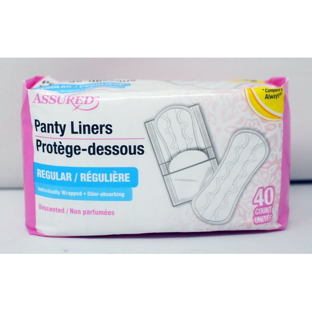 Assured Panty Liners Regular Unscented 40 Count Walmart Com