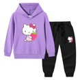 thumbnail image 2 of Hello Kitty primavera y otoño nueva ropa para niños Sudadera con capucha suéter pantalones de dos piezas de algodón para bebé traje de manga larga para niños, 2 of 5