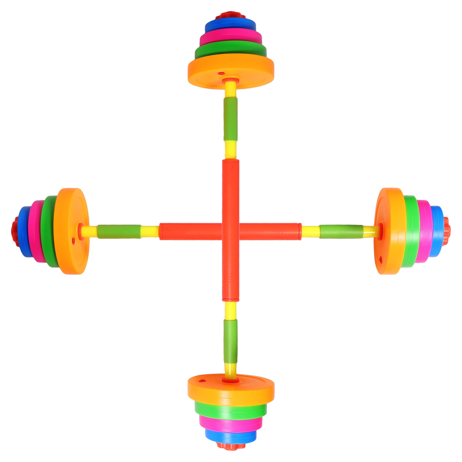 PENIKOKO 2Pcs Kids Pretend Workout Set with Plastic Barbell and Dumbbell for Versatile Use