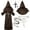 Brown, variant on Alaiyaky Monk Costume Adult Men Medieval Robe Priest Cloak Outfit Halloween Black Renaissance Vicar Uncle Fester with Hood Costume Cross Fancy Dress Cosplay Carnival