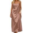 thumbnail image 5 of Axiiglly Maxi Dresses for Women Satin Spaghetti Open Back Flowy Silk Long Dresses Trendy Sleeveless Casual Comfy Night Dresses, S-2XL, 5 of 6