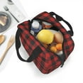 thumbnail image 5 of Yiaed Red Black Plaid Print Insulated Lunch Bag Reusable Cute Tote Lunch Box, Leakproof Cooler Lunch Bags for Work Office Travel School Picnic, 5 of 5