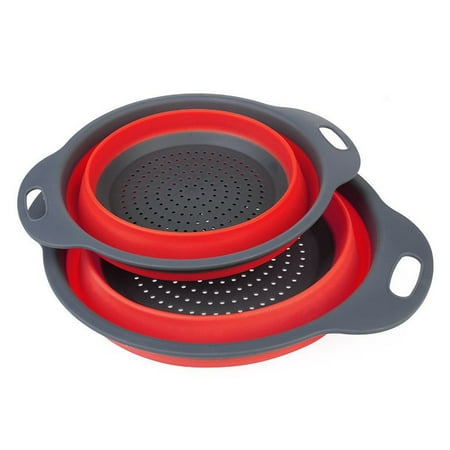 

Tiitstoy Foldable Silicone Colander Fruit Vegetable Washing Basket Strainer Kitchen Tool Red