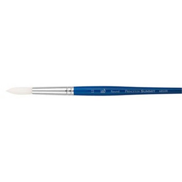 Princeton 6850R-6 Summit Short Handle Round 6, White Synthetic Brush