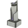thumbnail image 6 of DecMode Light Gray Geometric 2 Tier Fountain Indoor Outdoor Decor with LED Light, 6 of 8
