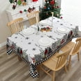 thumbnail image 2 of Christmas Tablecloth 60x120 Inches - Black Bufflao Plaid Christmas Party Decorations for Home - Christmas Tree Table Cloth for Rectangle Table Xmas Holiday Decor for Kitchen, 2 of 6