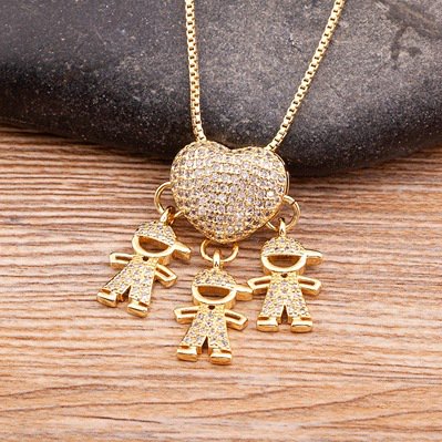 Colección infantil de 18 piezas, collar con colgante de oro real de 18 quilates con baño de galvanoplastia para niños y niñas, individual, dos, tres
