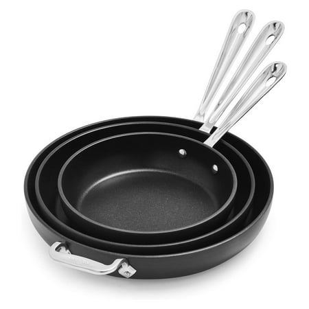 

TiaGOC Black Nonstick 12-Inch Skillets Set of 3 834 1034 1234