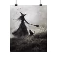 thumbnail image 5 of Halloween Print, Witch And Black Cat Print, Dark Academia, Vintage Witch Art, Witchy Decor, Gothic Wall Art Dark Oil Painting Moody Wall Art, 5 of 9