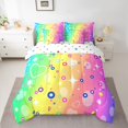 thumbnail image 2 of Homewish Children Teens Girls Colorful Circles Twin Bedding Sets 7-Piece,Abstract Gradient Bedding Comforter Set Microfiber,Love Heart Stars Print Breathable Sheet Sets,Microfiber Bedroom Decor, 2 of 8