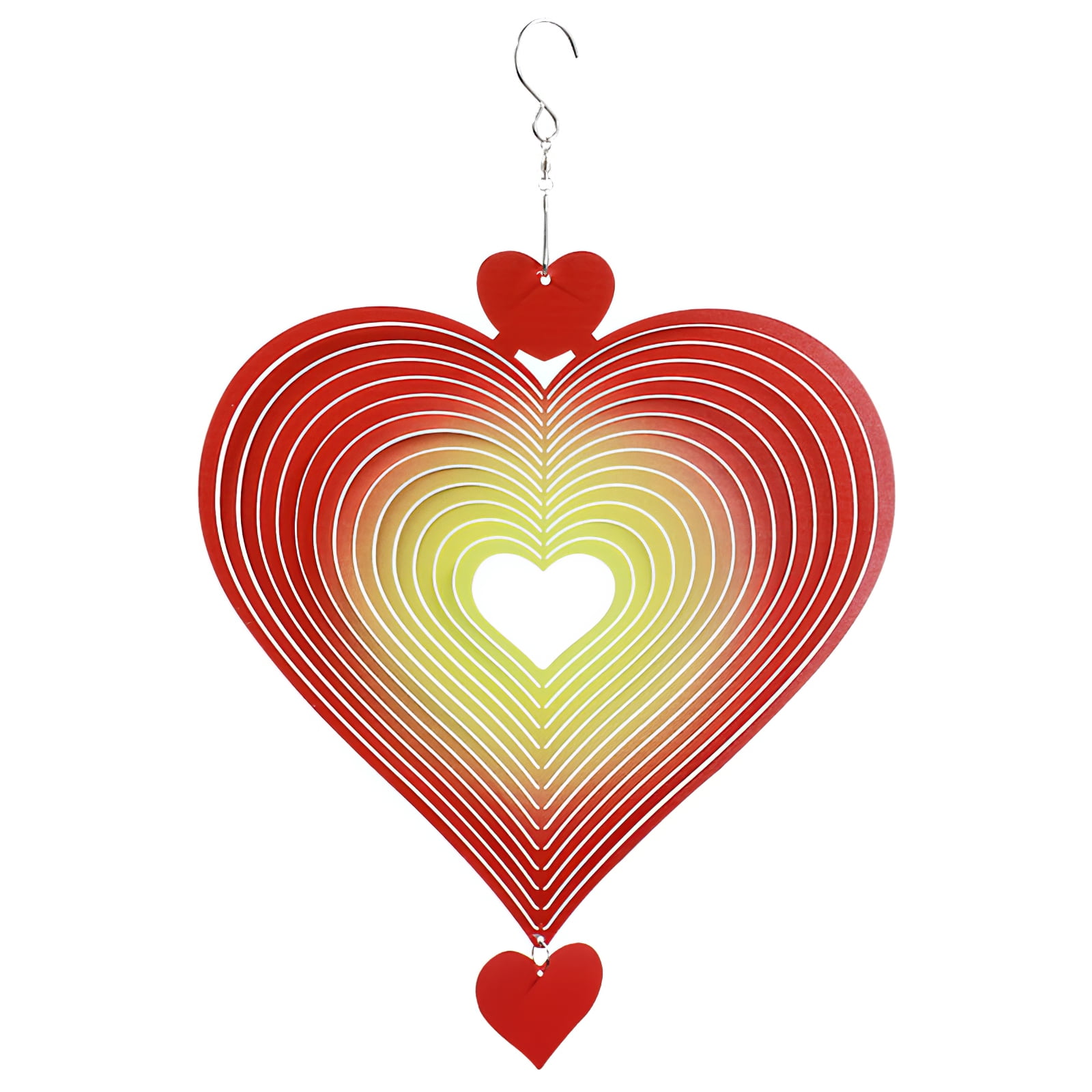 Red and White Spiral Hanging Mobile Sculpture Metal Art Art Objects Sculpture Art