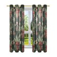 thumbnail image 7 of Yayeee Window Curtains Light Filtering 63"x42" Grommet Panel Pair Home Living Room Decor, Green Christmas Holly, 7 of 7