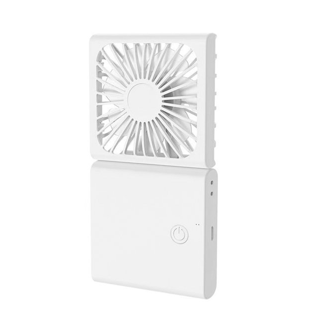 Yuarrent Ventilador portátil al aire libre interfaz USB plegable verano 3 engranajes Color sólido ventiladores de refrigeración recargables Electrodomésticos Blanco