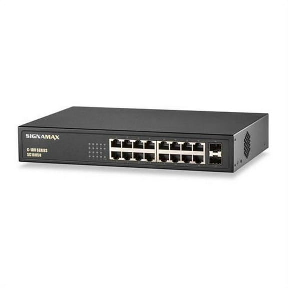 Signamax Connectivty  C-100 16 Port Gigabit PoE Plus 2 SFP Ethernet Switch