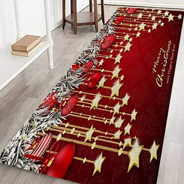 Fridja Christmas Hallway Runner Rug, Winter Snowman Laundry Room Rug Runner Non Slip Rubber, Merry Xmas Entrance Mat Rugs Christmas Decorations Floor Comfort Mat for Entryway 23.6x 70.8 Inches