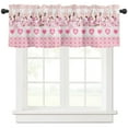 thumbnail image 3 of Love Flower Pink Plaid Curtains Home Decor Living Room Kitchen Balcony Room Window Curtain Bedroom Patio Decoration, 3 of 7