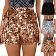 thumbnail image 7 of Tumotour shorts for women Glitter Sparkly Solid Color Elastic High Waisted Mini Shorts Summer Slim Hot Shorts Sequin Shorts, 7 of 7