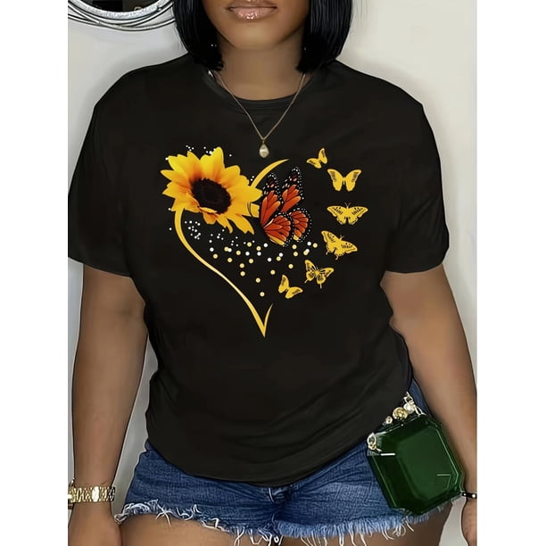 Women's Fashion T-Shirt - Casual Round Neck, Non-Transparent Letter Print for Spring/Summer/Fall Tee For Adult, Men, Women, Teen, Teenager, Adolescent, Youth