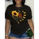 thumbnail image 1 of Women's Fashion T-Shirt - Casual Round Neck, Non-Transparent Letter Print for Spring/Summer/Fall Tee For Adult, Men, Women, Teen, Teenager, Adolescent, Youth, 1 of 6