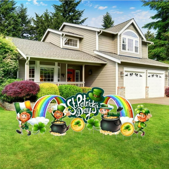 VictoryStore St. Patrick's Day Leprechaun Accessories Set, Outdoor St. Patrick's Day Yard Stakes, 12 Piece Set, 20120